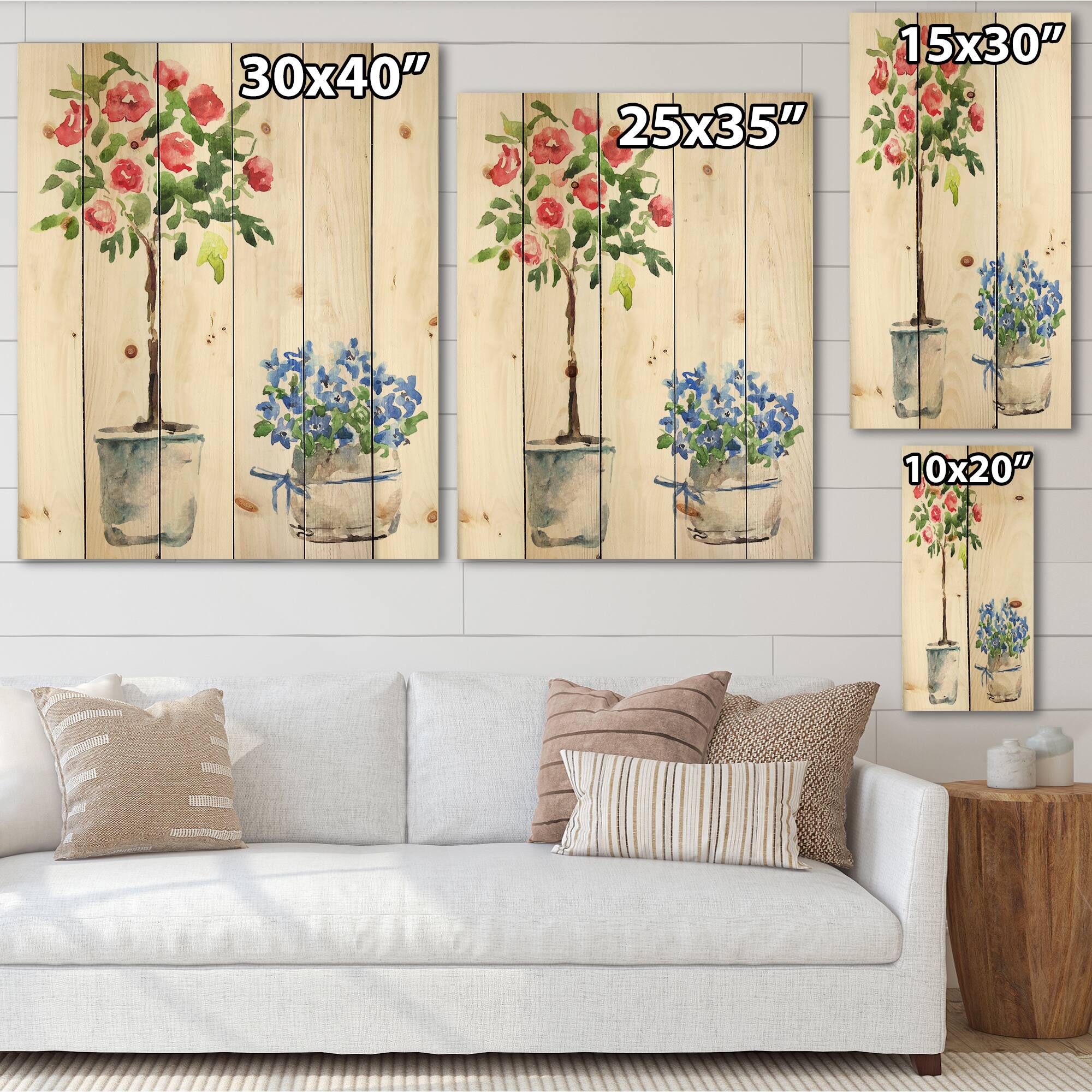 Designart - Blue and Red Houseplants